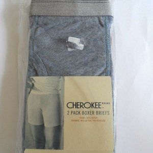 Pack of 2 Men's Boxer Briefs, 100% Cotton, 1 Blue & 1 Gray, Size: S